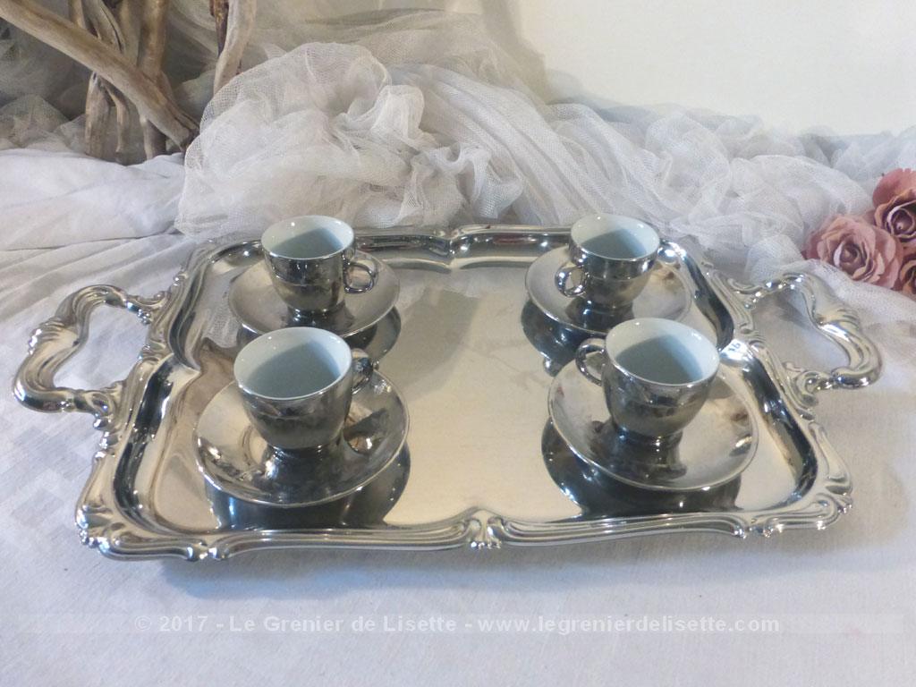 Vendu Plateau Et Ses 4 Tasses Et Sous Tasses Le Grenier De Lisette 8456