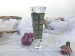 Vase soliflore en verre et étain