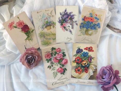 Six Anciennes Cartes Postales De Fleurs Le Grenier De Lisette