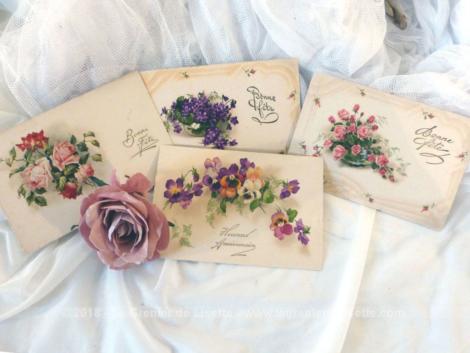 Vendu Quatre Anciennes Cartes Postales De Fleurs Le Grenier De Lisette