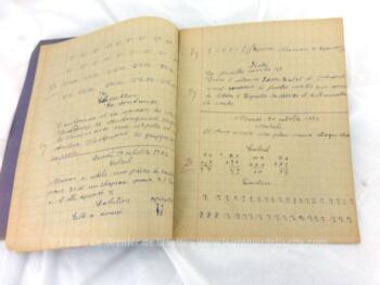 Avec son protège cahier "Chocolat Lanvin", voici un ancien cahier scolaire commencé en octobre 1925 d'une une petite fille de 7 ans 1/2 avec les exercices et corrections du Maître ou de la Maîtresse.