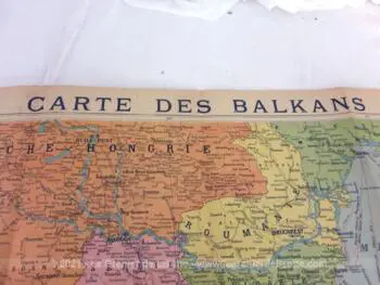 Datant des premières décennies du XX°, voici une ancienne carte routière éditée par A.Taride, pour automobilistes et Cyclistes portant le nom de Carte des Balkans.