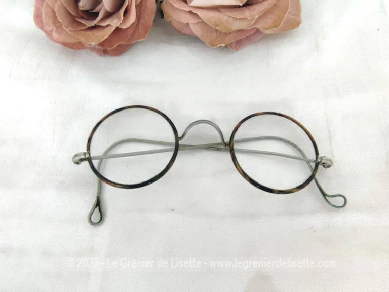 Ancienne paire de lunettes rondes imitation écaille – Le Grenier de Lisette