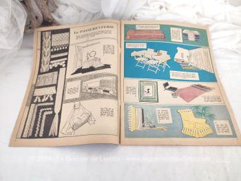 Voici le n°106 de l'ancienne revue mensuelle "Mon Ouvrage"  pour le mois de juillet 1957 et son complément Ménager, avec patron d'une blouse habillée, des patrons de modèles de tricot, de crochet et de passementerie pour de la décoration.