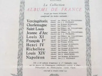  Dignes d’être exposés pour être admirés, voici deux livres d'histoire datant de 1939, remplis de belles images à l'ancienne portant pour un sur Louis XV et l'autre sur Vercingétorix. On tombe sous le charme au fil des pages .