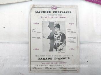 Voici un ancien catalogues La Voix de son Maitre pour l'année 1928, un autre pour l'année 1929,  un prospectus pour une chanson de Maurice Chevalier de 1929 et le catalogue des nouveautés d'avril 1930.