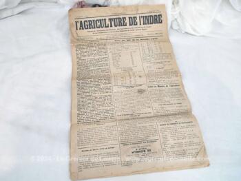 Voici un lot de 4 journaux  de 2 pages de "L'Agriculture de l'Indre", journal bi-mensuel avec les numéros du 1er, 15 et 30 novembre et 15 décembre 1940.