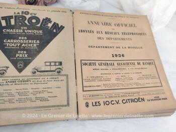 Voici l'Annuaire Officiel des Abonnées aux Réseaux Téléphoniques des Départements de France en 1926, avec en couverture la page pour le Département de la Hautes Saône et le Territoire de Belfort. Les autres départements de France sont à  l'intérieur.