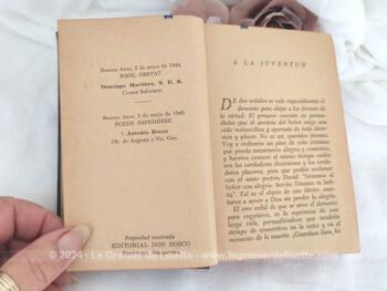 Ancien livre religieux argentin "La Juventud Instruida" de San Juan Bosco de 1951 sur l'éducation de la Jeunesse dans l'esprit Chrétien.