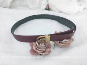 Superbe ceinture vintage Yves Saint Laurent cuir bordeaux ou gris