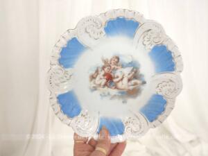 Duo assiettes shabby angelots et chérubins dorures shabby