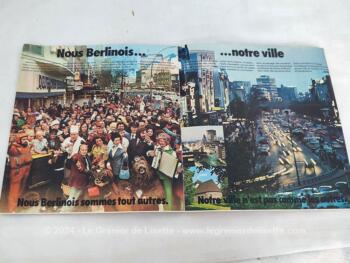 Voici un prospectus vintage de ville de Berlin de 1975 avec curiosités et plan de la ville avec le mur "de Berlin" faisant encore parti du plan. C'est un grand dépliant pour inciter à venir visiter la ville et démontrer tous ses atouts.