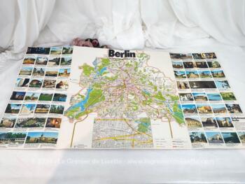 Voici un prospectus vintage de ville de Berlin de 1975 avec curiosités et plan de la ville avec le mur "de Berlin" faisant encore parti du plan. C'est un grand dépliant pour inciter à venir visiter la ville et démontrer tous ses atouts.