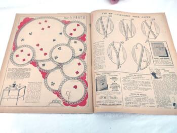 Voici le n°11 de l'ancienne revue mensuelle "Mon Ouvrage"  pour le mois d'Aout 1949, avec des modèles de travaux de couture, de crochet, de tricot et de broderie pour l'habillement et la décoration..