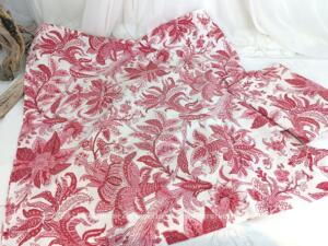 Duo taies oreiller arabesques couleur rouge et rose shabby