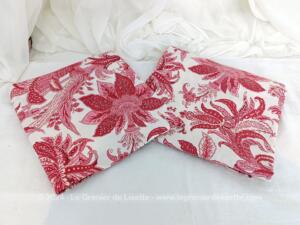 Duo taies oreiller arabesques couleur rouge et rose shabby