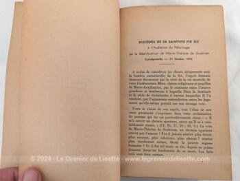 Livre daté de 1947 avec toutes les "Notes Spirituelles de la Bienheureuse Marie-Thérèse de Soubiran", Fondatrice de la la Societé de Marie-Auxiliatrice