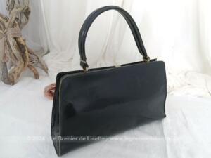 Ancien sac vintage en cuir vernis et sa anse