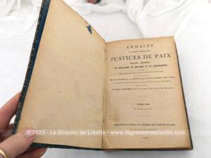 Livre Annales des Justices de Paix année 1940